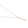 Minimalist rose gold stainless steel vertical bar pendant necklace on a sleek O-chain - 42+8CM / Rose Gold (30*2MM)