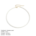 Dettaglio collana di perle 3mm con chiusura in acciaio dorato 14k e estensione di 8cm - Oro 3MM-42+8CM