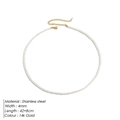 Dettaglio collana di perle da 4mm con chiusura e catena in acciaio inossidabile placcato oro 14k - Oro 4MM-42+8CM