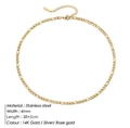 Collana a catena Figaro da 4mm in acciaio inossidabile dorato con lunghezza 38+5cm - Catena 4mm 38+5cm / Oro