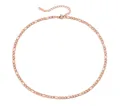Elegante collana Figaro in acciaio inossidabile oro rosa con chiusura a moschettone e catena - Catena 6mm 42+5cm / Oro rosa
