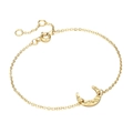 Pulsera de luna dorada minimalista con textura martillada y cierre de mosquetón - Dorado