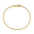 Minimalist gold stainless steel round snake chain bracelet with secure lobster clasp - 1MM Chain 16.5CM / Gold