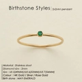 Minimalist 14K gold stainless steel ring with 2mm emerald for May birthstone - US5 / May Green - Rose Gold