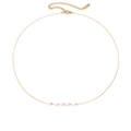 Gold stainless steel necklace featuring five freshwater pearls and adjustable lobster clasp - Gold