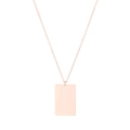 Collier minimaliste en or rose avec un pendentif rectangulaire en métal poli brillant - Or rose