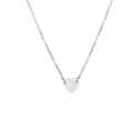 Macro shot of silver minimalist heart pendant with a fine cable chain on white background - Steel