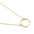 Minimalistische vergoldete Halskette mit gehämmertem Kreisanhänger für Damen - 9*9MM Einzelring 38+5CM Halskette / Gold