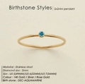 Minimalist stainless steel ring with 2mm aquamarine stone in 14K gold finish - US5 / December Lake Blue-Steel Color