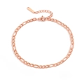 Cavigliera Figaro in acciaio inossidabile oro rosa con chiusura a moschettone - 4mm-20+3cm / Oro rosa