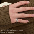 Bague croissant minimaliste en acier inoxydable avec design torsadé et finition argent - YB36976 acier / Circonférence 49MM-US5
