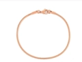 Elegante roségoud vergulde roestvrijstalen slangenketting armband met stevige sluiting - Roségoud