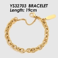 Detail of a 19cm gold-plated stainless steel chunky chain bracelet with lobster clasp - Gold / 10MM Chain-19CM