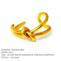 Anello con nodo minimalista in acciaio inossidabile placcato oro 14K largo 9mm - Circonferenza 54MM-US7 / Confezione da 10 / Oro