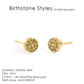 5mm 14K gold plated stainless steel stud earrings with August peridot stones - August Light Green (Peridot Color)