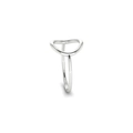 Detail of minimalist silver stainless steel open ring with artistic hollow geometry - Steel Color 54mm US7