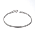 Elegante pulsera de acero inoxidable plateado con cadena de eslabones y cierre de langosta - 2.4MM-16.5CM / Color Acero