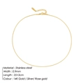 0,9 mm Schlangenkette aus Edelstahl in 14K Gold-, Silber- und Roségold-Ausführungen - 1MM-35+3CM