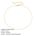 Minimalistische 14K vergoldete Schlangenkette aus Edelstahl mit 0,9 mm Breite - 1MM-42+8CM