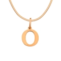 Collar de cadena de serpiente plana en oro rosa con colgante de letra O minimalista - Letra O