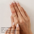 Detailed view of 1mm gold stainless steel ring with size and material specifications - 1mm / US 5 / Gold