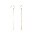 Pendientes largos minimalistas de cadena con barra dorada y ganchos de gancho - Dorado