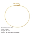 1,5mm goldene Schlangenkette aus Edelstahl mit Karabinerverschluss und Verlängerung - 1.5MM-35+3CM