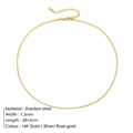1,5mm goldene Schlangenkette aus Edelstahl mit 38+5cm verstellbarer Länge für Damen - 1.5MM-38+5CM