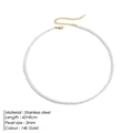 Dettaglio collana di perle 3mm con chiusura in acciaio inossidabile placcato oro 14k - 42+8CM / Oro