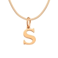 Collar de cadena de serpiente dorada con colgante minimalista de la letra S - S