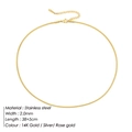 Minimalistische 2mm vergoldete Schlangenkette aus Edelstahl mit Karabinerverschluss - 2MM-38+5CM