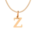 Elegante collar dorado con colgante de la letra Z y cadena de serpiente fina - Letra Z