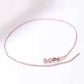 Detalle del pasador ajustable de oro rosa en cadena fina para creación de joyería DIY - Pulsera 18CM / Dorado