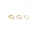 Set di tre anelli minimalisti in acciaio inossidabile dorato lucido di diverse larghezze - US 5 / Larghezza 1mm / Oro 14K