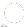 Minimalistische 14K vergoldete Schlangenkette aus Edelstahl 2,5mm Breite und 70cm Länge - 2.5MM-70CM