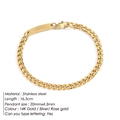 Especificaciones de una pulsera de cadena cubana en acero inoxidable bañado en oro 14K - Dorado / 16.5cm