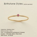 Minimalistischer 14K Goldring aus Edelstahl mit 2mm rosa Geburtsstein Juli - Juli-Rubin/Rosérot