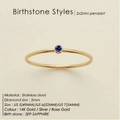 Minimalistischer Edelstahlring mit 14K Goldbeschichtung und 2mm Saphir Geburtsstein - September-Saphir/Dunkelblau
