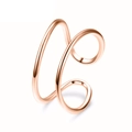 Elegant rose gold double-layered open ring with a minimalist polished finish - Rose Gold / US7(54mm)