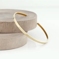 Minimalist gold-plated stainless steel open bangle with a polished flat surface finish - 4mm / 4mm Gold