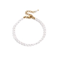 Elegante bracciale di perle da donna con chiusura a moschettone in acciaio al titanio - Bianco perla