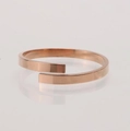 Bracciale aperto minimalista in acciaio inossidabile oro rosa con finitura lucida - US7 / Oro rosa