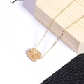 Cancer zodiac sign necklace with gold-plated stainless steel pendant on a cross chain - Steel / Cancer