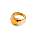 Minimalist 18K gold plated stainless steel heart signet ring for fashionable women - US 6 / Gold Color (TR18909)
