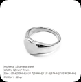 Silver stainless steel heart signet ring with 12mm width and minimalist design - US 7 / Steel Color (TR18940)