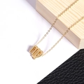 Collier en acier inoxydable plaqué or avec pendentif signe de la Vierge pour femmes - Vierge