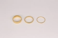 Set di tre anelli minimalisti in acciaio inossidabile dorato lucido in varie larghezze - US 5 / 3mm Larghezza / Oro 14K