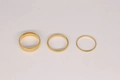 Set di tre anelli minimalisti in acciaio inossidabile dorato in varie larghezze - US 5 / Larghezza 6mm / Oro 14K