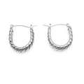 Orecchini a cerchio a fune ritorta in argento lucido con trama a spirale e chiusura a scatto - Argento (TE19135-28*24MM)