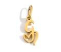 Polished gold-plated stainless steel letter G charm pendant for DIY necklace making - Steel / Letter G